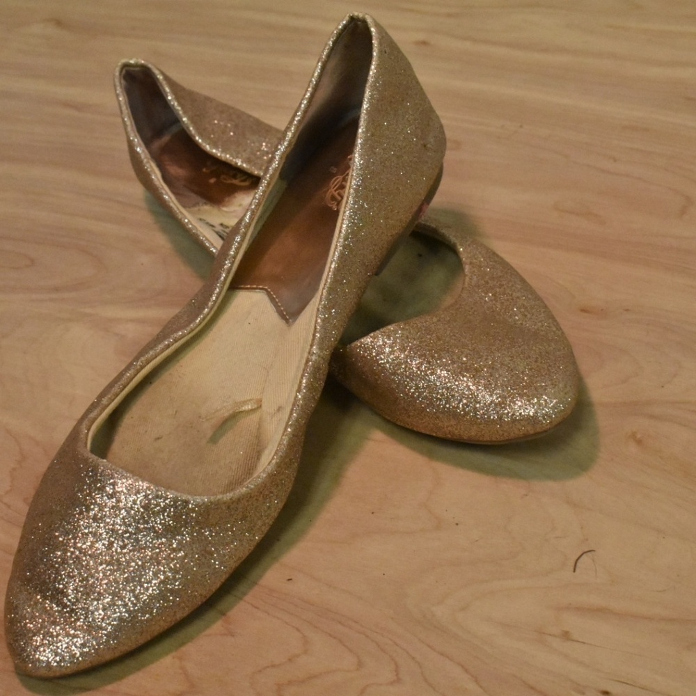 Glittering Gold Flats